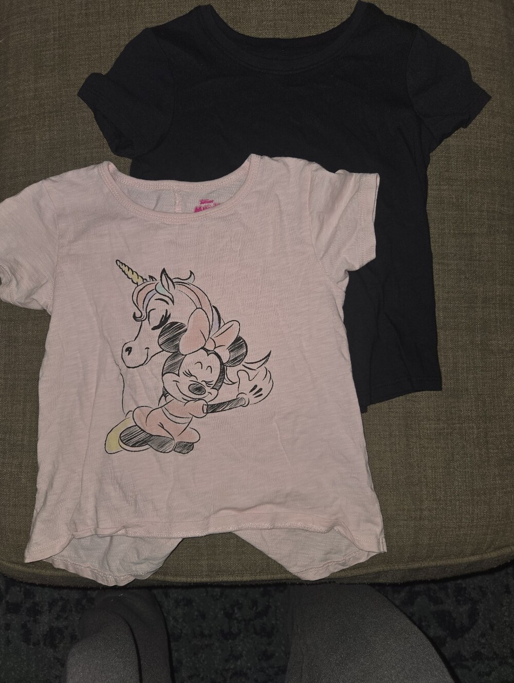 Pink Minnie Mouse Graphic Tee with Black Layering Tee